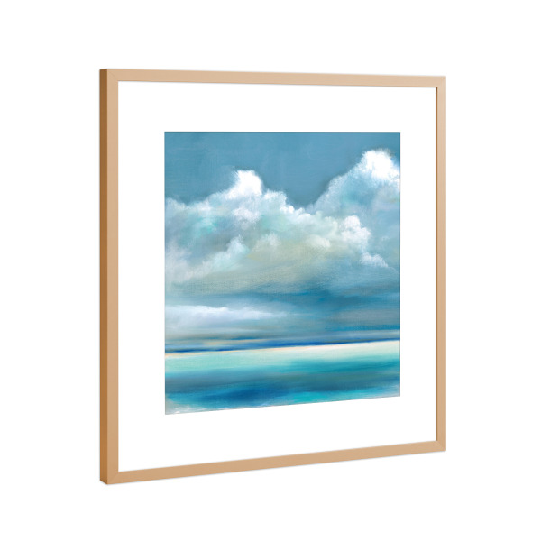 Poster mit Rahmen Kupfer "Ruhige Meere I" artboxONE - Abstrakt,Reise / Strand und Meer - Ozean,Meer,Küste,Küste,Wasser,Kunst,Malerei