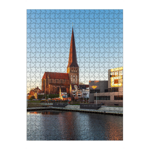 artboxONE Puzzle "Warnow und Petrikirche" artboxONE - Natur,Reise,Architektur