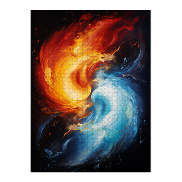 Puzzle Ravensburger "Kollision von Eis und Feuer" artboxONE - Abstrakt