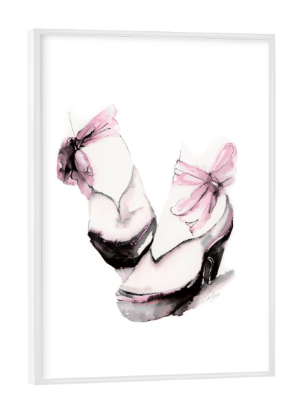 Poster mit weißem Rahmen "Ballettplattform" artboxONE - Menschen,Fashion - Schuhe,Plattform,Ballett