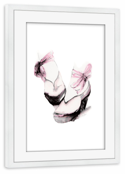 Poster mit Rahmen weiß "Ballettplattform" artboxONE - Menschen,Fashion - Schuhe,Plattform,Ballett