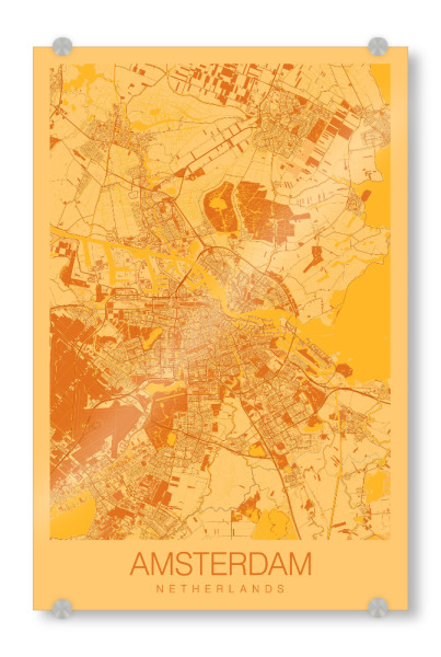 Acrylglasbild "Amsterdamer Citymap" artboxONE - Städte / Amsterdam,Kartografie