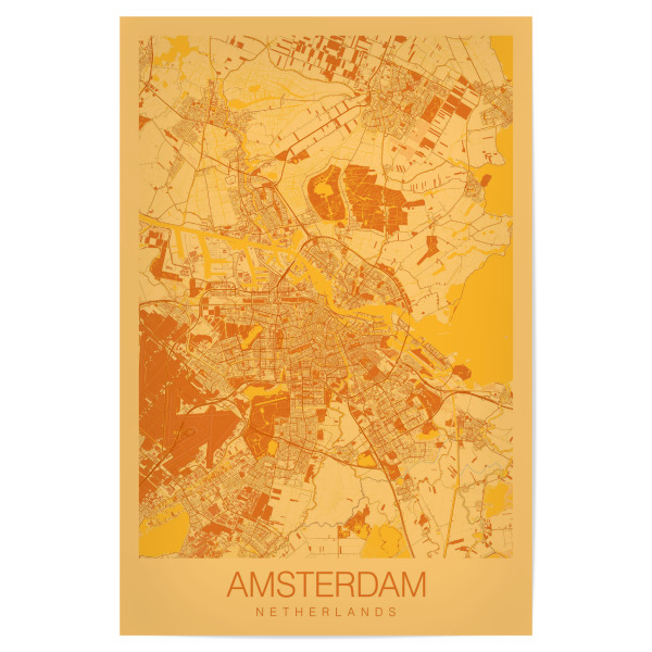 Poster 30x20 cm "Amsterdamer Citymap" artboxONE - Städte / Amsterdam,Kartografie