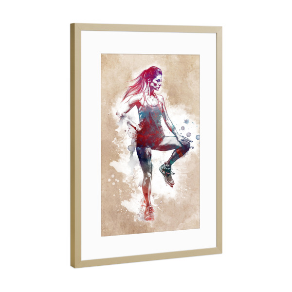 Poster mit Rahmen Gold "Fitness Gymnastik Sportkunst A" artboxONE - Sport,Sport / Motivation - Fitness,Sport,Fitnessstudio,Gymnastik,Gymnastik