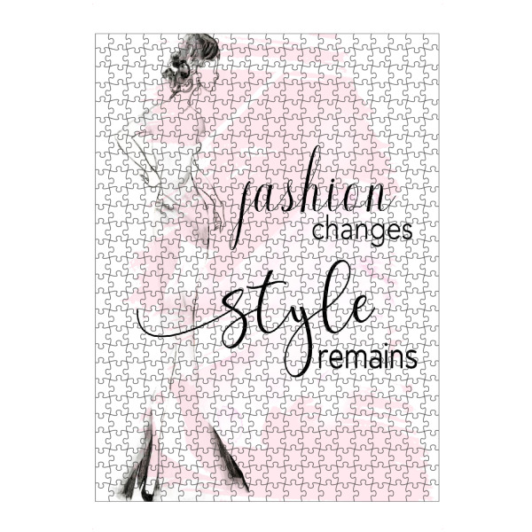 Puzzle Ravensburger "Mode verändert Stil bleibt" artboxONE - Typografie,Menschen,Fashion - Kleid,Frau - Bild kleid