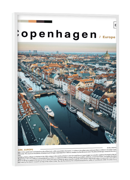 Poster mit weißem Rahmen "Cover der Kopenhagener Zeitung" artboxONE - Städte,Architektur