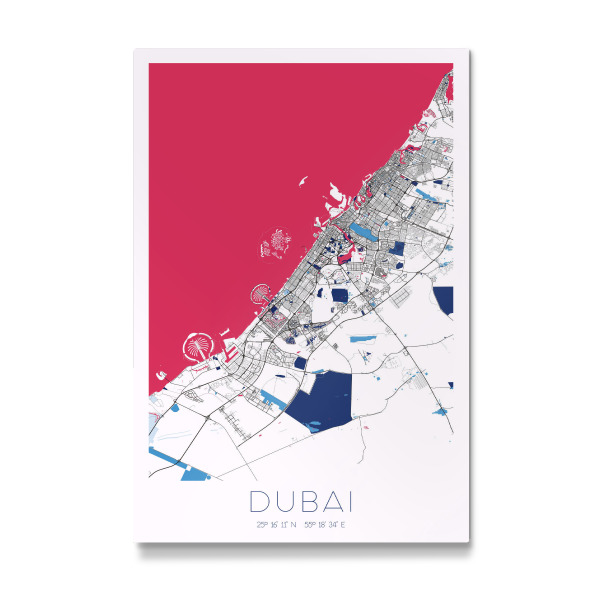 Galerie-Print "Stadtplan Dubai" 30x20 cm artboxONE