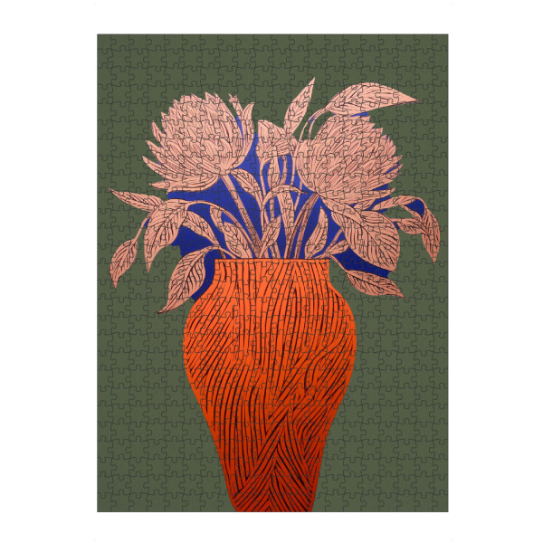 Puzzle Ravensburger "Rote Vase" artboxONE - Natur,Floral,Abstrakt