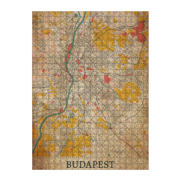 Puzzle Ravensburger "Budapest Vintage Karte" artboxONE - Städte / Budapest,Kartografie