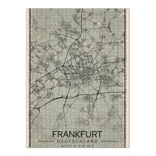 Puzzle Ravensburger "Vintage Citymap Frankfurt" artboxONE - Städte / Frankfurt,Kartografie