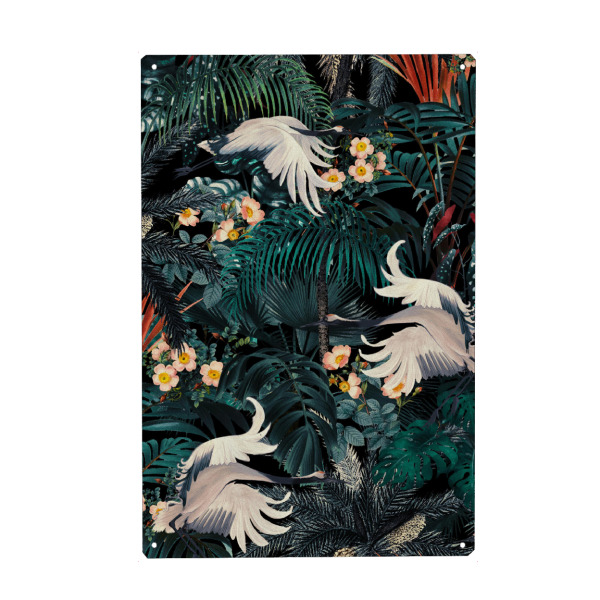 Metall Poster "Vogeldschungel" artboxONE - Natur,Floral,Tiere