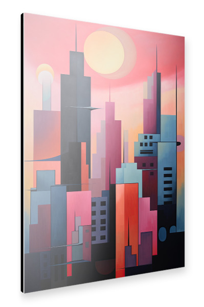 Alu-Dibond "Rote abstrakte Stadt" 30x20 cm artboxONE