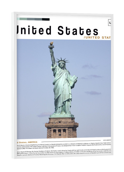 Poster mit weißem Rahmen "Zeitungscover der Freiheitsstatue" artboxONE - Städte,Architektur