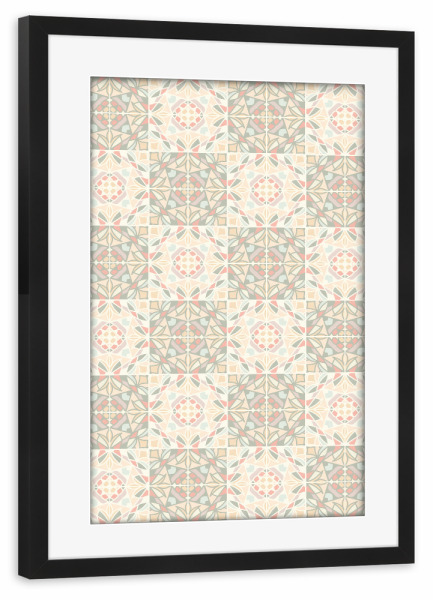 Poster mit Rahmen schwarz "Kaleido-Glasfliesen" artboxONE - Abstrakt,Geometrie