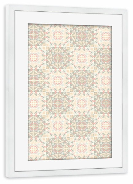 Poster mit Rahmen weiß "Kaleido-Glasfliesen" artboxONE - Abstrakt,Geometrie