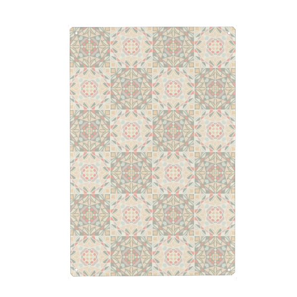 Metall Poster "Kaleido-Glasfliesen" artboxONE - Abstrakt,Geometrie - Fliesen,Wandfliesen,Buntglas,Kaleidoskop,Jugendstil,Art deco,Küchenfliesen