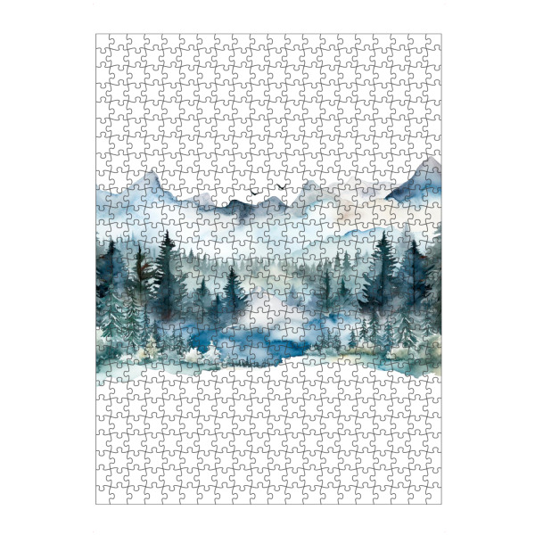 artboxONE Puzzle "Verschneite Aquarellberge" artboxONE - Natur,Abstrakt,Für Mama,Für Papa