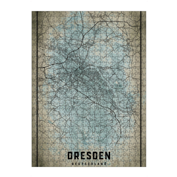 artboxONE Puzzle "Dresden als Vintage Stadtplan" artboxONE - Städte / Dresden,Kartografie
