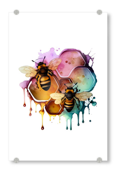 Acrylglasbild "Illustration einer Honigbiene" artboxONE - Natur,Tiere,Fashion,Lustig