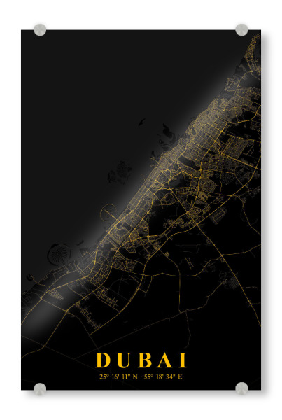 Acrylglasbild "Dubai Stadt" artboxONE - Städte / Dubai,Kartografie