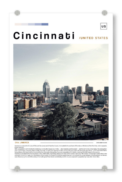 Acrylglasbild "Cincinnati-Zeitungscover" artboxONE - Städte,Architektur