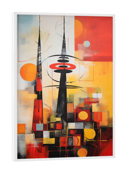 Poster mit weißem Rahmen "Abstrakte Berliner Skyline" artboxONE - Städte / Berlin,Abstrakt,Architektur