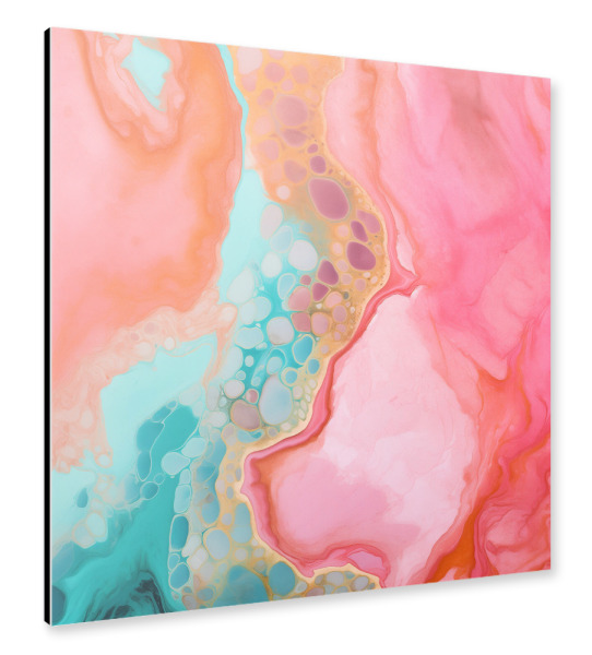 Alu-Dibond "Rosa Marmor Effekt" 30x30 cm artboxONE