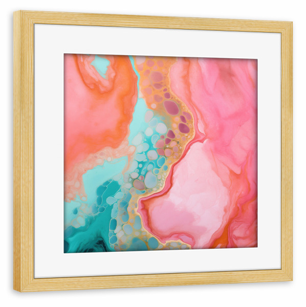 Poster mit Rahmen kiefer "Rosa Marmor Effekt" artboxONE - Abstrakt,Geometrie,Marmor