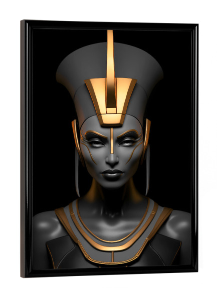 Poster mit schwarzem Rahmen "Goldene Nofretete" artboxONE - Menschen,Geometrie,Reise / Länder