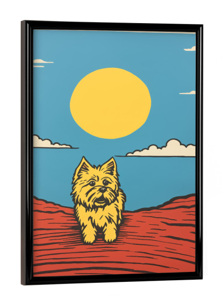 Poster mit schwarzem Rahmen "Retro-Terrier" artboxONE - Tiere,Comic
