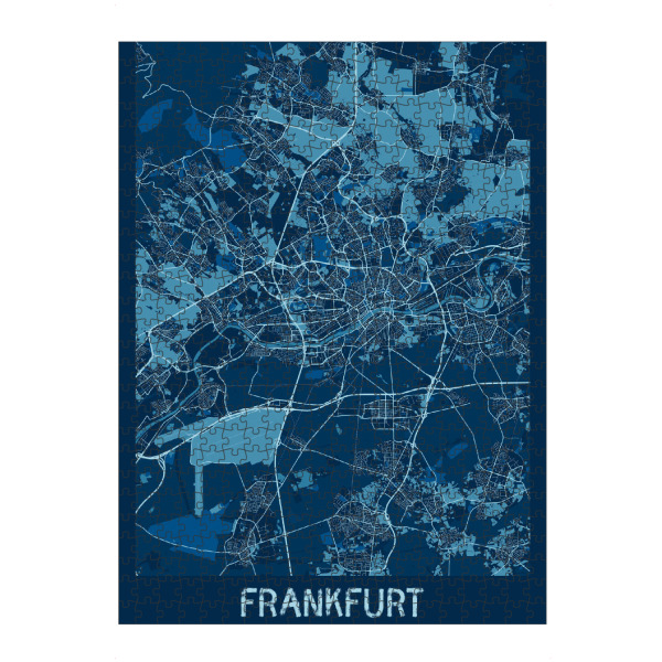 Puzzle Ravensburger "Stadt Frankfurt Map Plan" artboxONE - Städte / Frankfurt,Kartografie