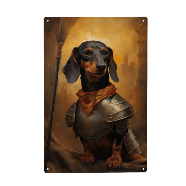Holzbild "Dackelritter" artboxONE - Natur,Lustig
