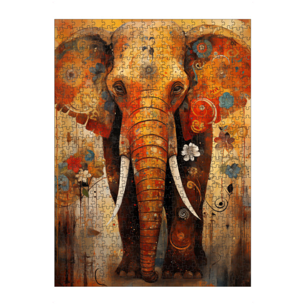 artboxONE Puzzle "Elefant umgeben von Blumen" artboxONE - Floral,Tiere - Elefant,Tier,Bunt,Floral,Blumen - Bild elefant