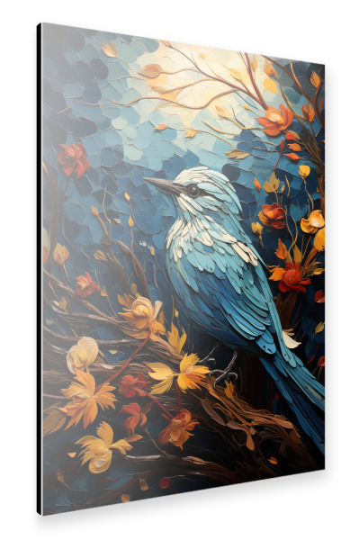 Alu-Dibond "Bunter Vogel auf einem Baum" 30x20 cm artboxONE