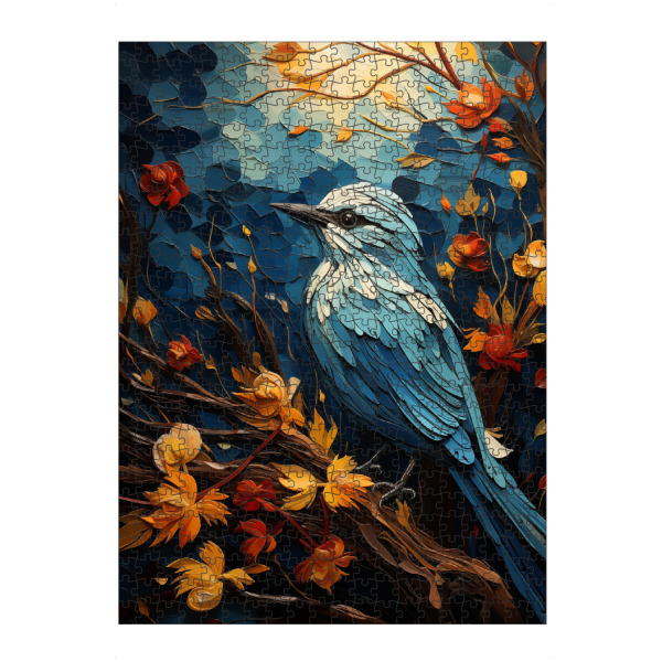 artboxONE Puzzle "Bunter Vogel auf einem Baum" artboxONE - Natur,Floral,Tiere - Bunt,Vogel,Baum,Blätter,Van gogh - Bild bunt