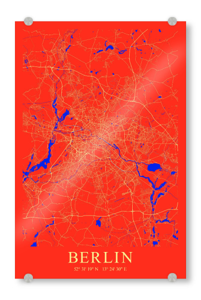 Acrylglasbild "City Karte von Berlin" artboxONE - Städte / Berlin,Kartografie
