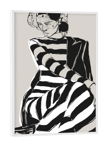 Poster mit weißem Rahmen "Striped Dress" artboxONE - Abstrakt,Menschen,Für Mama