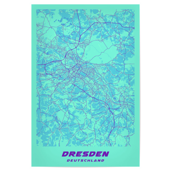 Poster 30x20 cm "Dresdner Stadt" artboxONE - Städte / Dresden,Kartografie