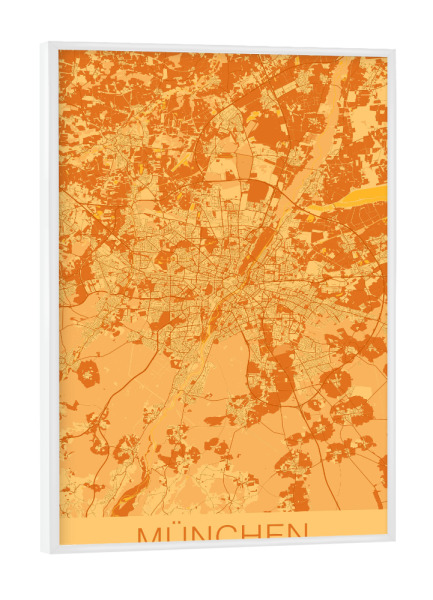 Poster mit weißem Rahmen "Stadt Map München" artboxONE - Städte / München,Kartografie