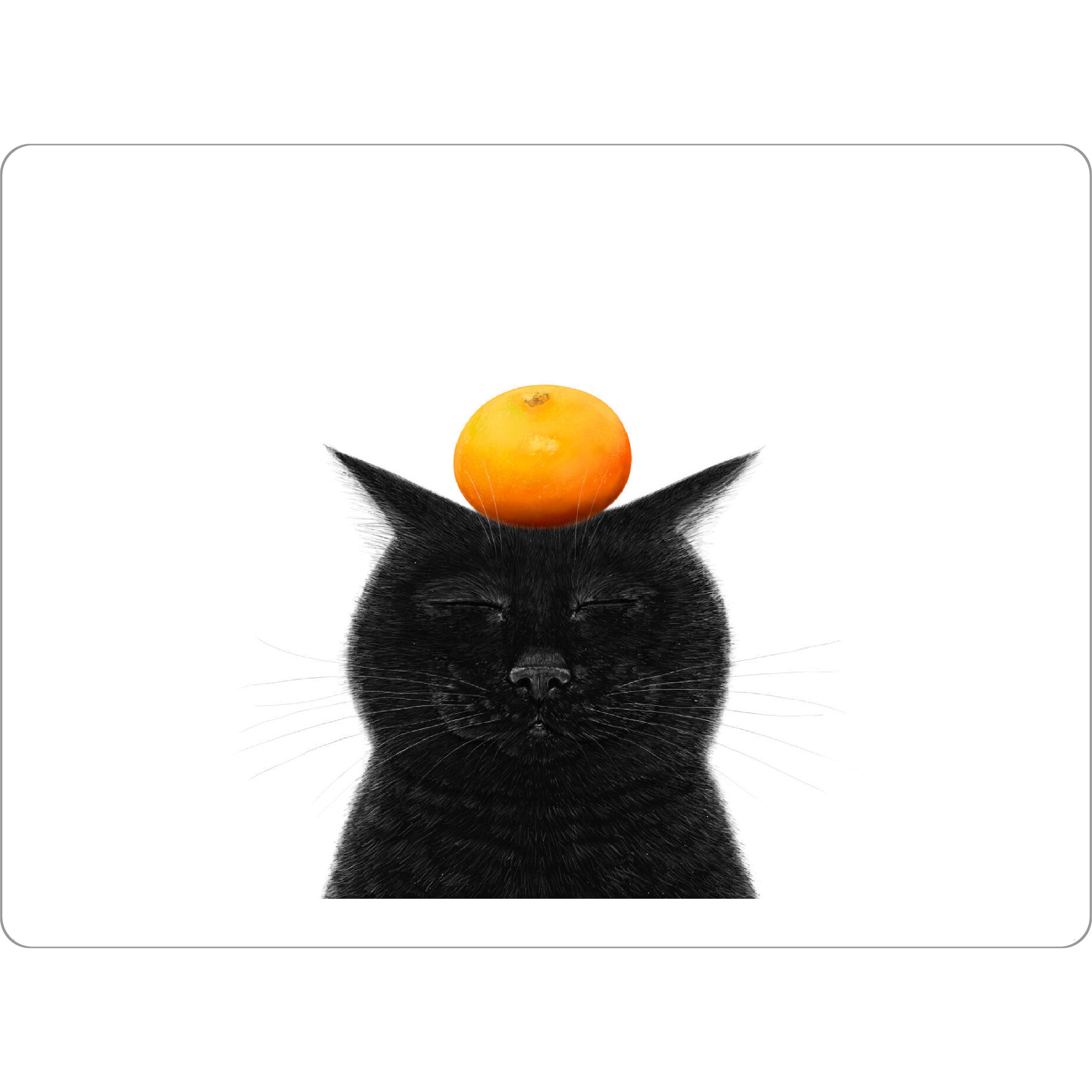 Tischset "Schwarze Katze mit Mandarine" artboxONE - Natur,Für Kinder,Tiere,Weihnachten,Lustig