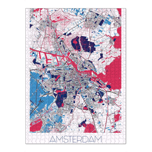 Puzzle Ravensburger "City Amsterdam Map" artboxONE - Städte / Amsterdam,Kartografie