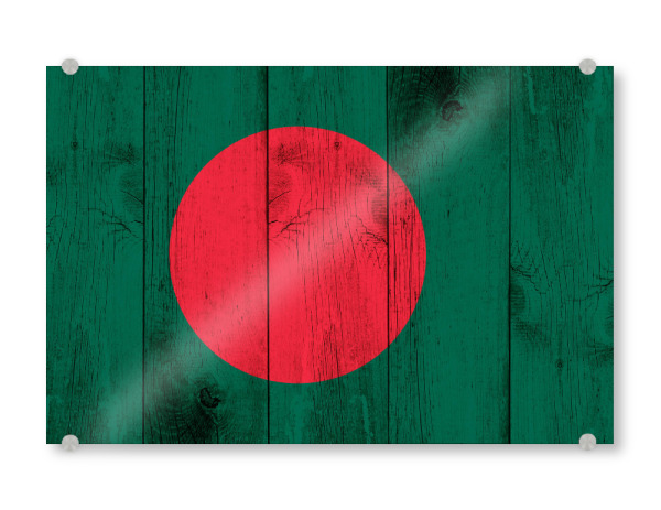 Acrylglasbild "Bangladesh Flag" artboxONE - Reise,Reise / Asien,Reise / Länder - Bangladesch,Bangladesh,Asia,Vintage,Flag,Flagge,Asien,Holz,Fahne
