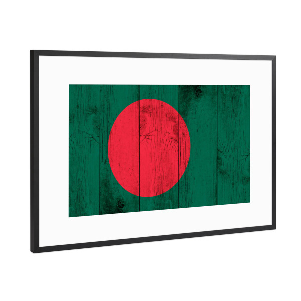 Poster mit Rahmen Schwarz (Metallic) "Bangladesh Flag" artboxONE - Reise,Reise / Asien,Reise / Länder