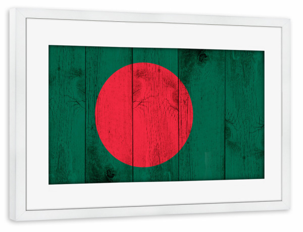 Poster mit Rahmen weiß "Bangladesh Flag" artboxONE - Reise,Reise / Asien,Reise / Länder
