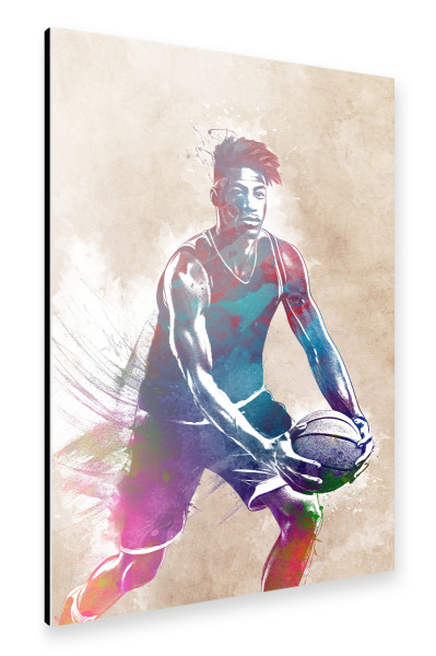 Alu-Dibond "Basketballspieler Sportkunst C" 30x20 cm artboxONE
