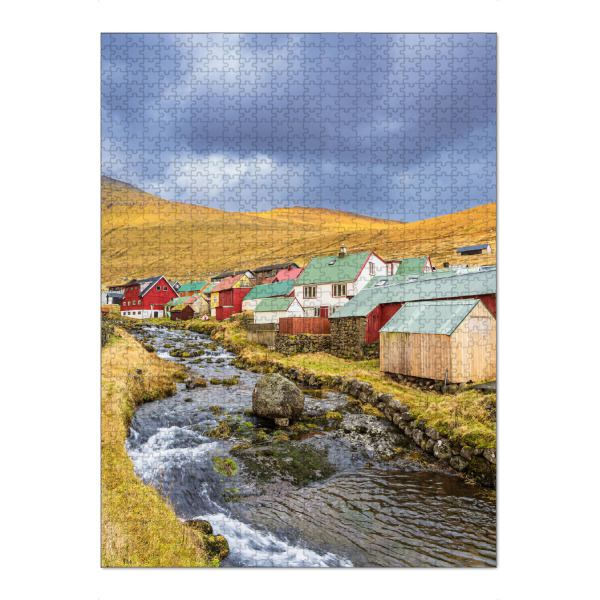 Puzzle Ravensburger "Dorf Gjógv auf der Insel Eysturoy" artboxONE - Natur,Reise,Architektur,Reise / Länder