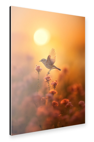 Alu-Dibond "Fliegender Sonnenuntergangsvogel" 30x20 cm artboxONE
