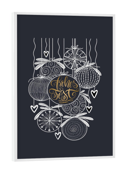 Poster mit weißem Rahmen "Christbaumkugeln" artboxONE - Weihnachten - Weihnachten,Christbaumkugel,Weihnachtskugeln,Advent,Adventskalender,Geschenk