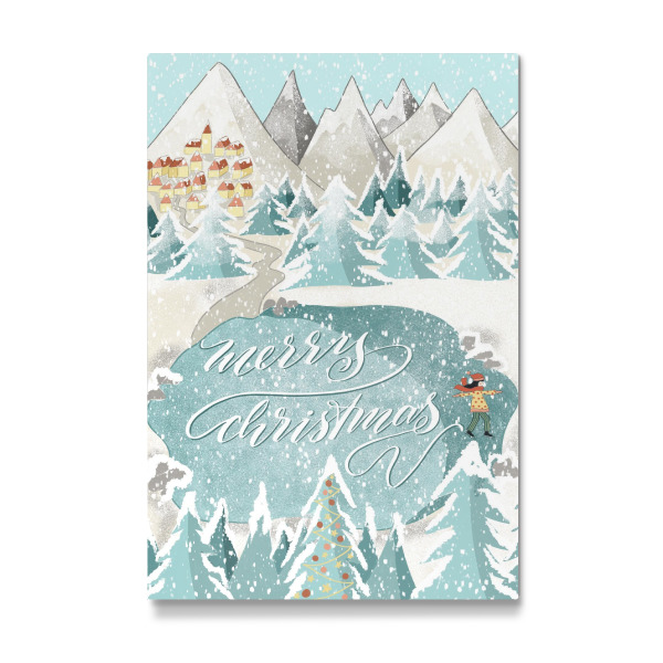 Galerie-Print "Eisläuferin „merry christmas“" 30x20 cm artboxONE