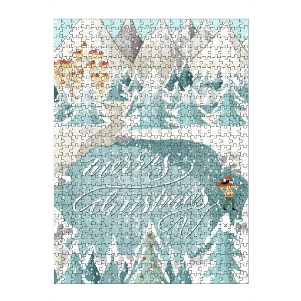 Puzzle Ravensburger "Eisläuferin „merry christmas“" artboxONE - Weihnachten